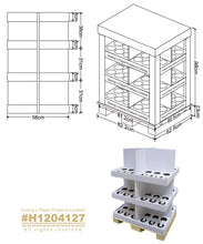 Cardboard Cups/Plate/Bottle Pallet Display, 4 Sides, 4 Sections x 3 Removable Layers