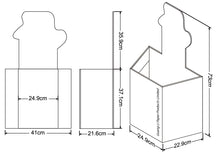 Cardboard Dump Bin for Floor, Trapezoid Bin with Header