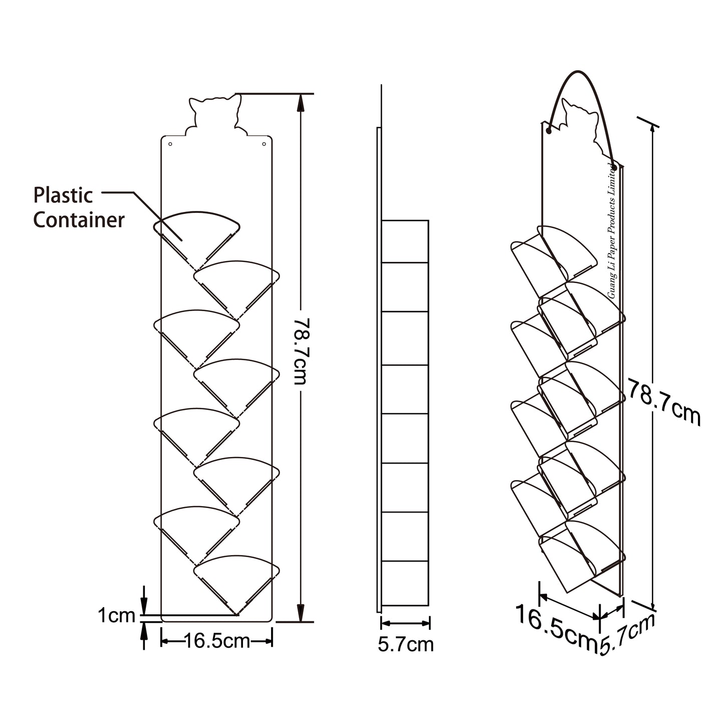 Cardboard Display of Sidekick/Hanging - Plastic Trays , Rope