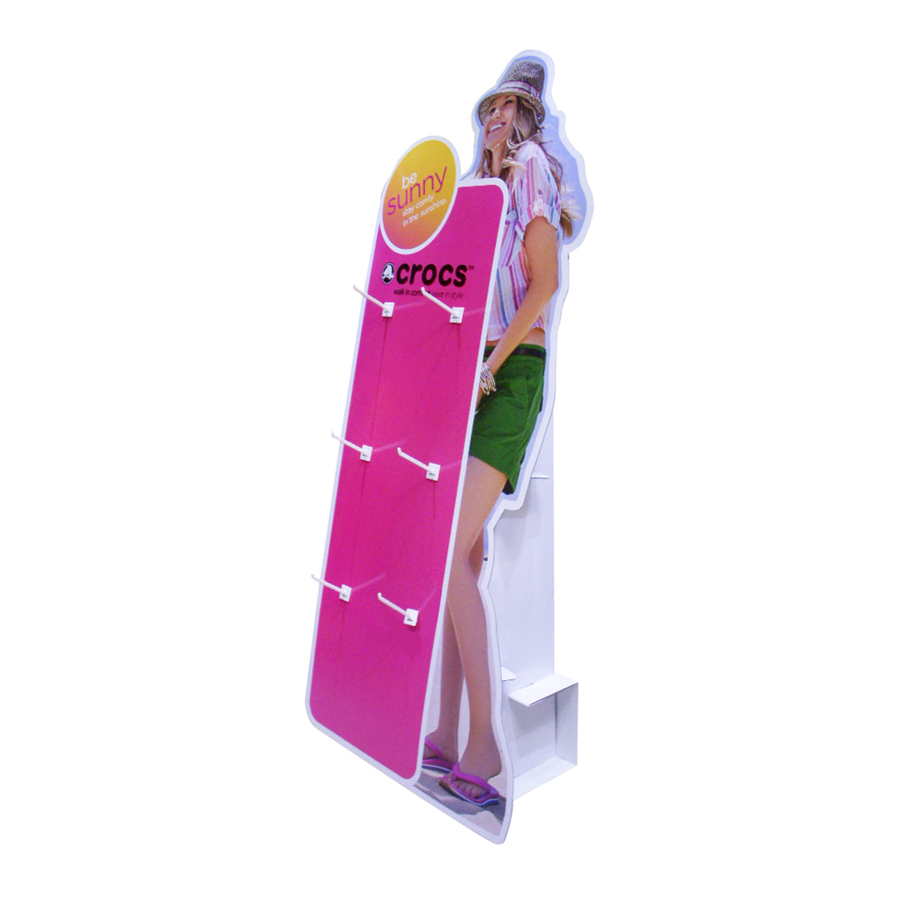 Cardboard Standee, a pegboard with 6 plastic peg hooks
