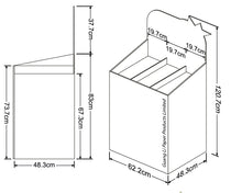 Cardboard Dump Bin for Floor, Removable Header, 3 Tiers