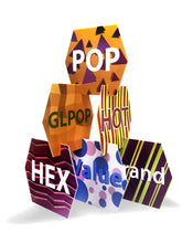 Hexagon board promotion Display - For exhibition or Window Display for POS