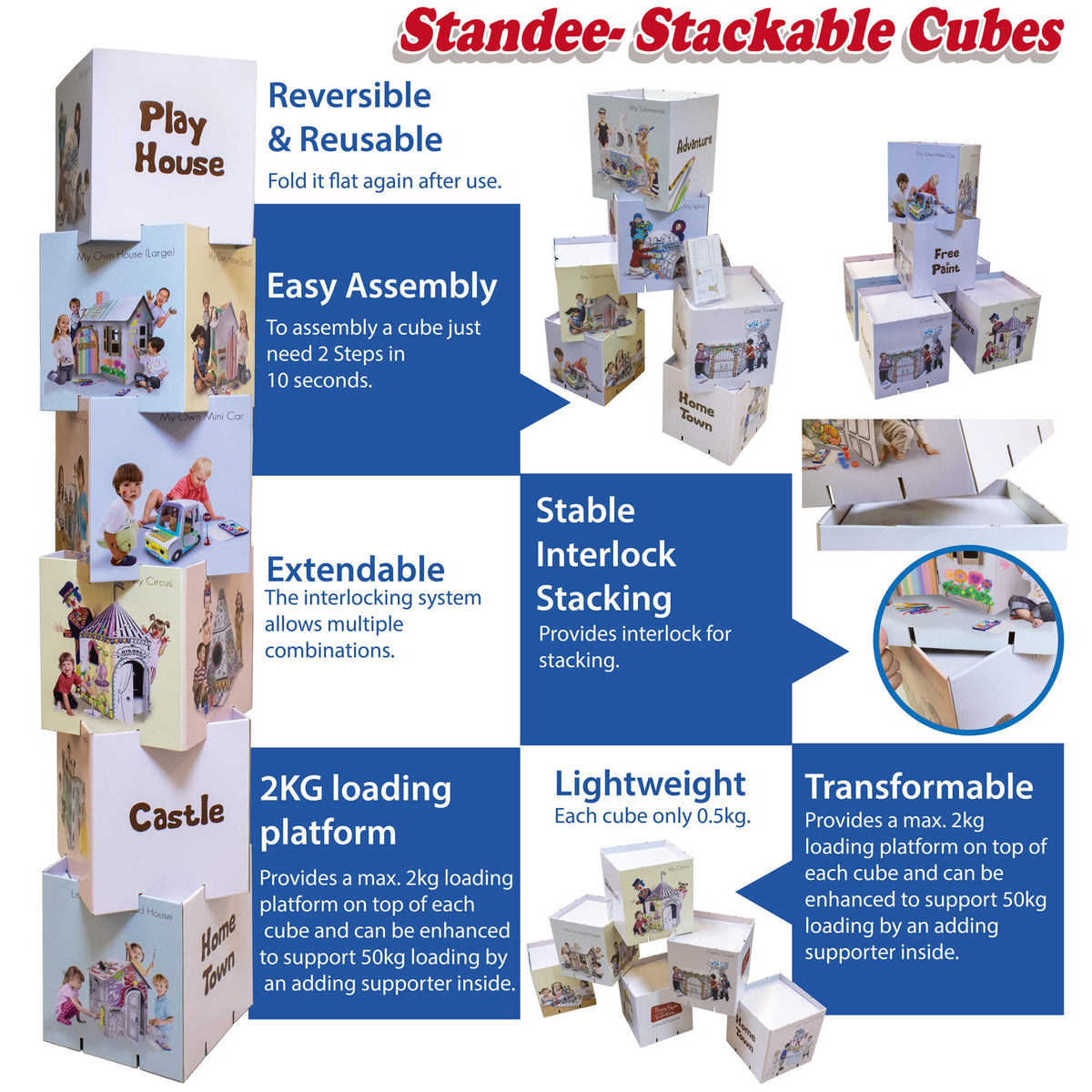 Cardboard Standee Stackable Cubes, Extendable, Transformable – Guang Li  Paper Products Limited