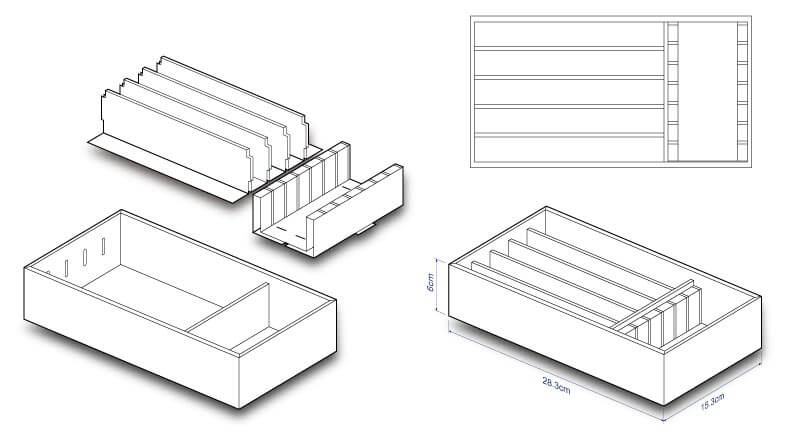 Cardboard Toothbrush Countertop Display with Insert and Five Paritions