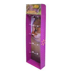 Cardboard Display of Sidekick/Hanging - Plastic Peg Hooks , Removable Header , Walmart size , S Hooks