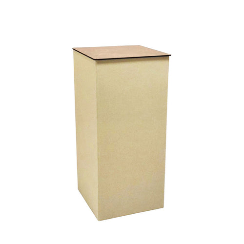 Cardboard Pillar Display Stand with MDF Top (80cm Height Square)