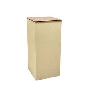 Cardboard Pillar Display Stand with MDF Top (80cm Height Square)