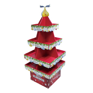 Floor standing Cardboard Display with 4 Shelves, 4 Sided - Full Colour