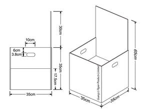 Cardboard Dump Bin for Floor, Removable Header, Handle