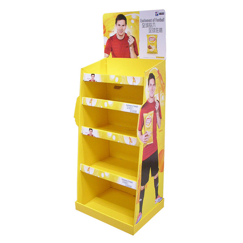 Cardboard Display for Floor, 5 Tiers, Removable Header - Full Colour