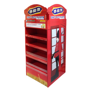 Floor standing Cardboard Display with 4 Shelves, Double Sided - Full Colour
