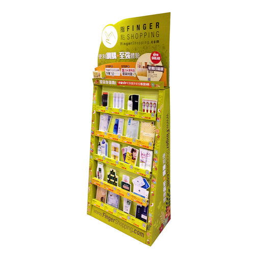 Cardboard Display for Demo products, 5 Tiers, Removable Header - Full Colour