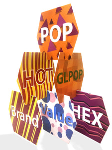 Hexagon board promotion Display - For exhibition or Window Display for POS