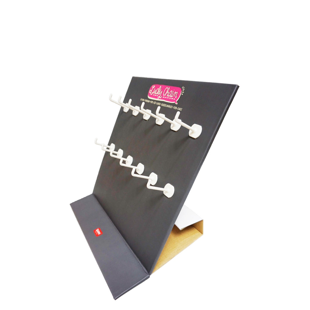 Cardboard Display, 12 Removable Peg Hooks - Black