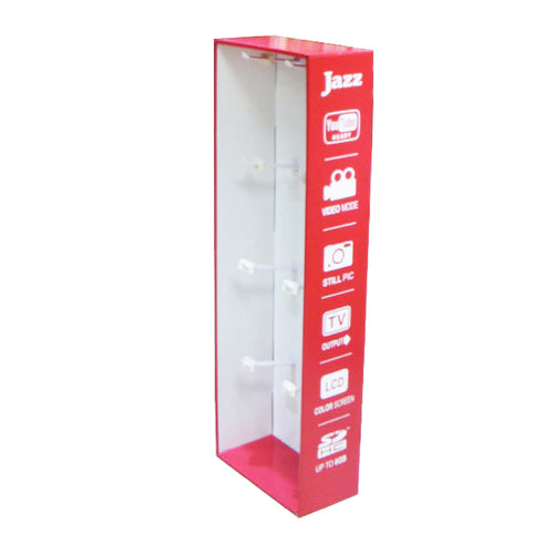 Cardboard Blister Pack Display, 8 Pegs, Without Header - Red